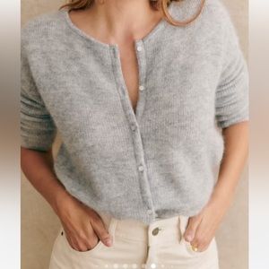 Sesame Gaspard Cardigan in Mottled Grey, Size Medium
